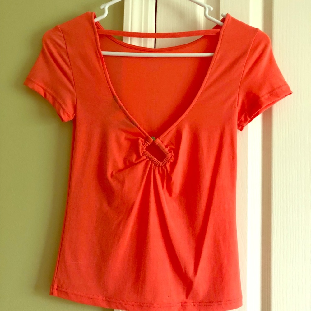 Flirty Orange Open Back Top.